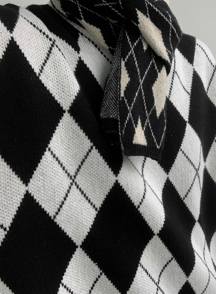 ASCLO(エジュクロ)ASCLO Argyle Front Knit
