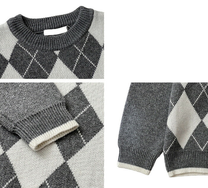 ASCLO(エジュクロ)ASCLO Argyle Front Knit