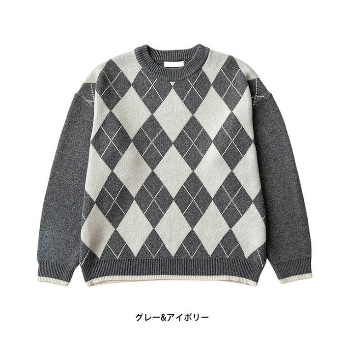 ASCLO(エジュクロ)ASCLO Argyle Front Knit