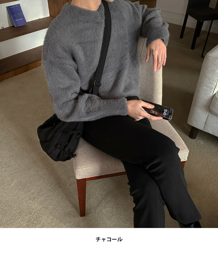 ASCLO(エジュクロ)ASCLO Mink Angora V Neck Knit