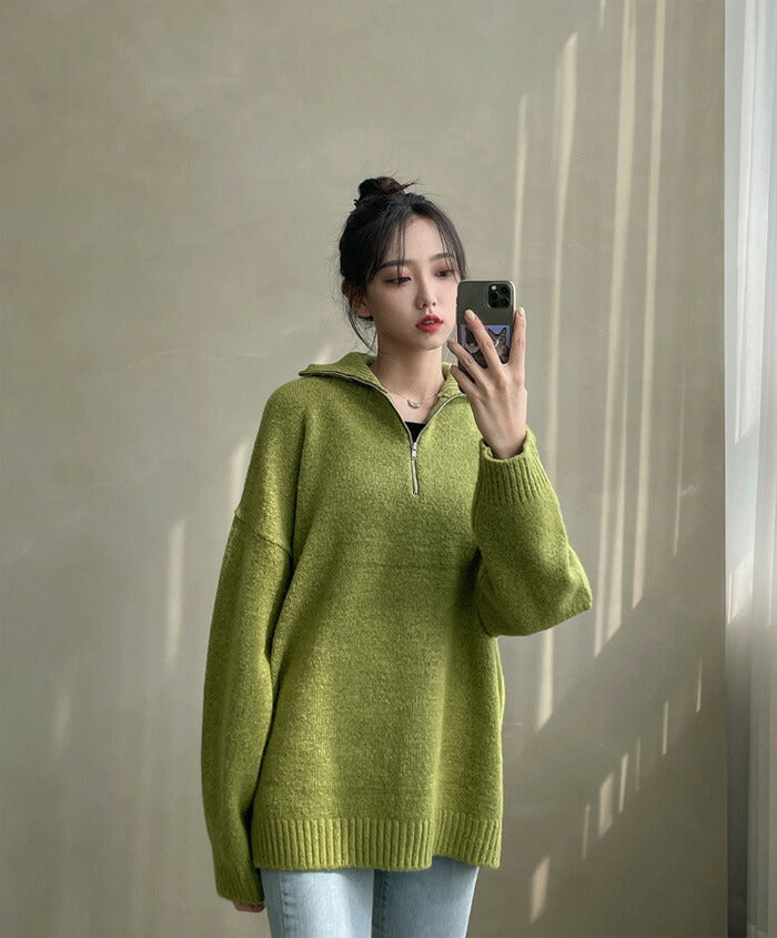 ASCLO(エジュクロ)At Oslo Half Zip Up Knit