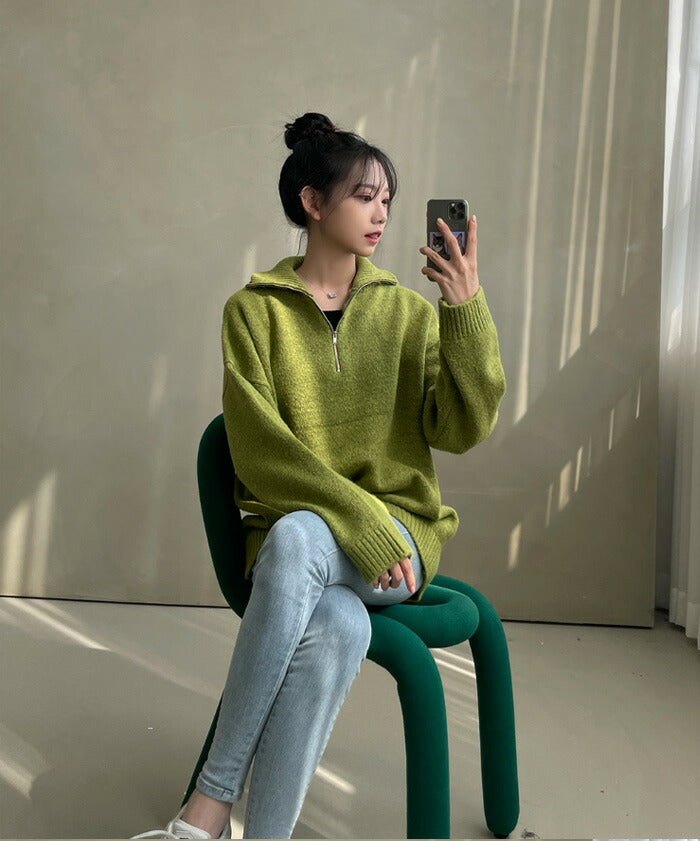 ASCLO(エジュクロ)At Oslo Half Zip Up Knit
