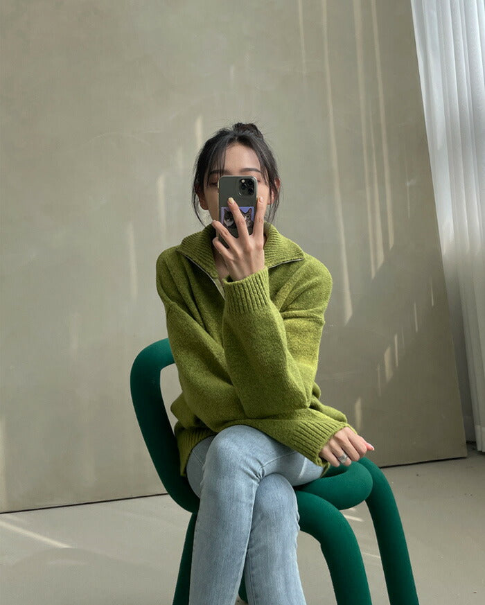 ASCLO(エジュクロ)At Oslo Half Zip Up Knit