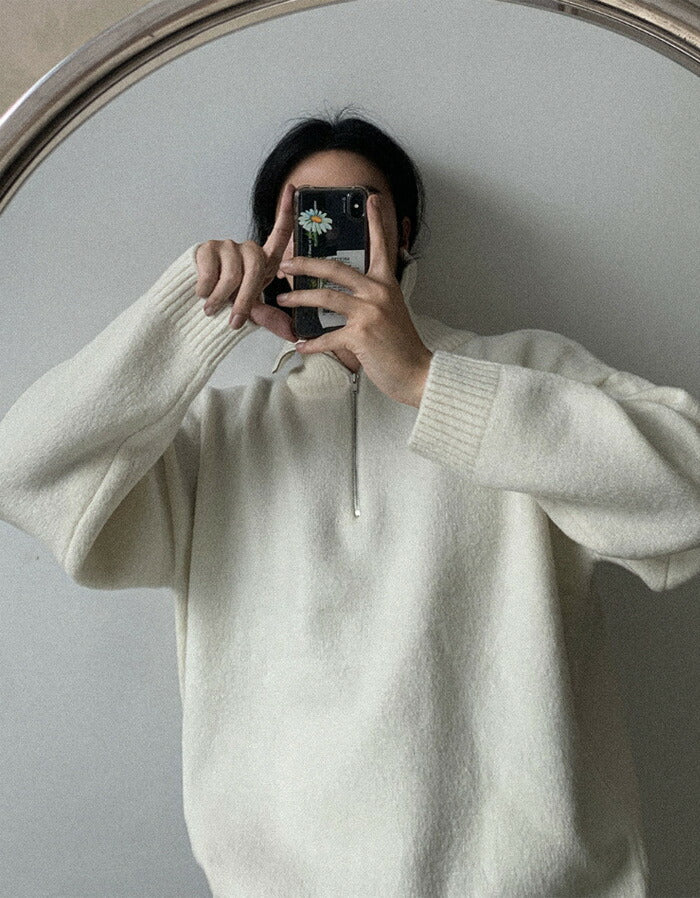 ASCLO(エジュクロ)At Oslo Half Zip Up Knit