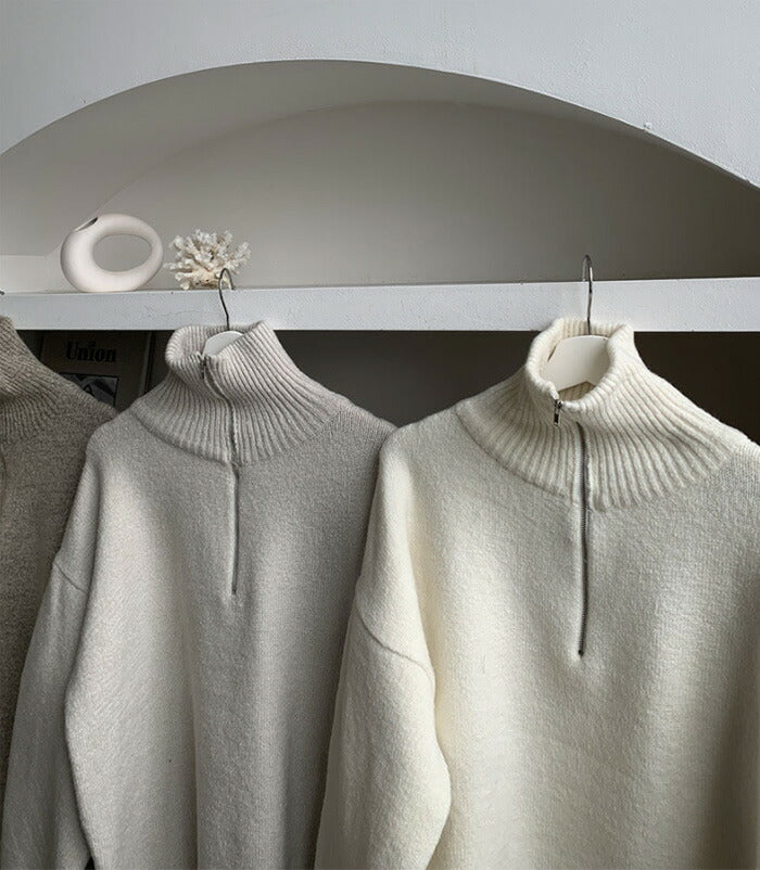ASCLO(エジュクロ)At Oslo Half Zip Up Knit