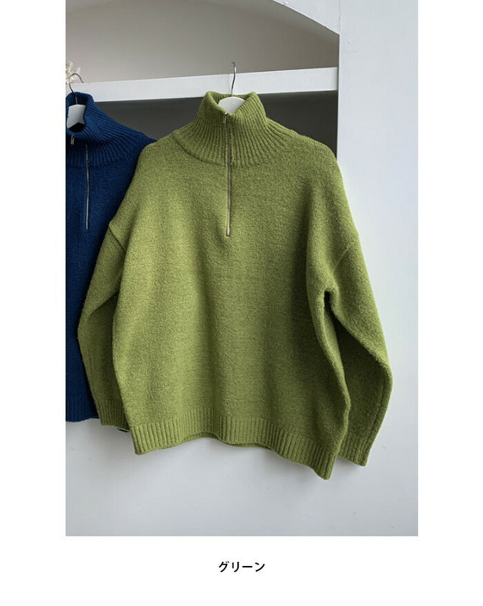 ASCLO(エジュクロ)At Oslo Half Zip Up Knit