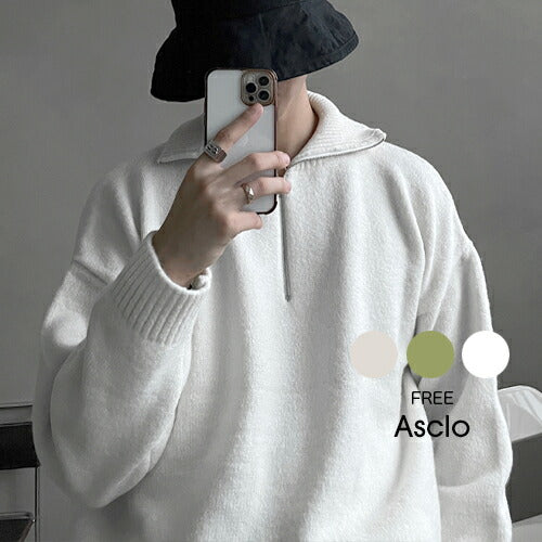 ASCLO(エジュクロ)At Oslo Half Zip Up Knit