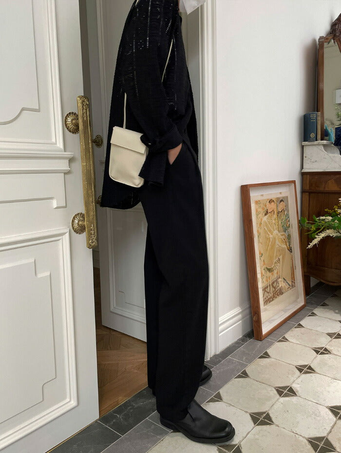 ASCLO(エジュクロ)Dro Black Side One Tuck Pants (9221)