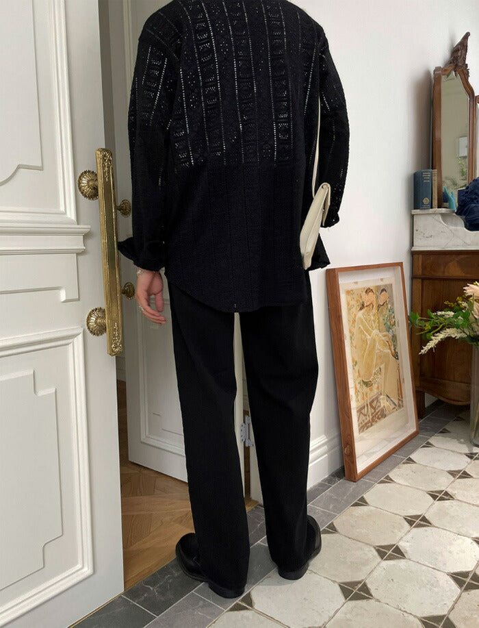ASCLO(エジュクロ)Dro Black Side One Tuck Pants (9221)