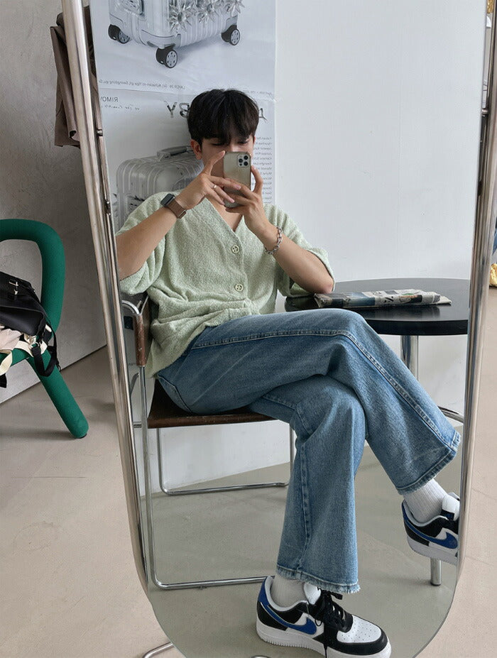 ASCLO(エジュクロ)+5cm Milk Brush Denim Pants (8015)