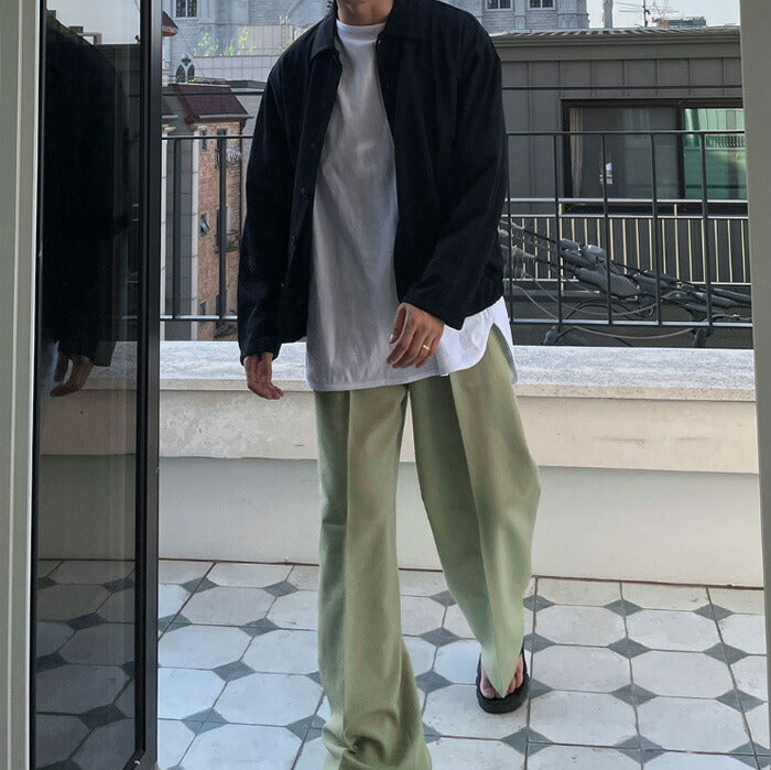 ASCLO(エジュクロ)Pleddy Nibus Two Tuck Side Banding Slacks (4color)