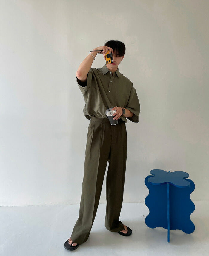 ASCLO(エジュクロ)Pleddy Nibus Two Tuck Side Banding Slacks (4color)
