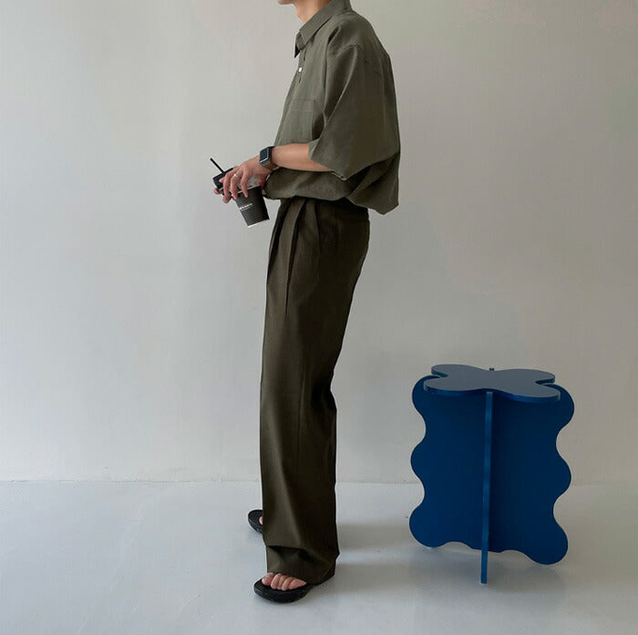 ASCLO(エジュクロ)Pleddy Nibus Two Tuck Side Banding Slacks (4color)