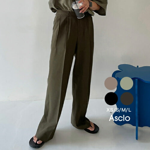ASCLO(エジュクロ)Pleddy Nibus Two Tuck Side Banding Slacks (4color)