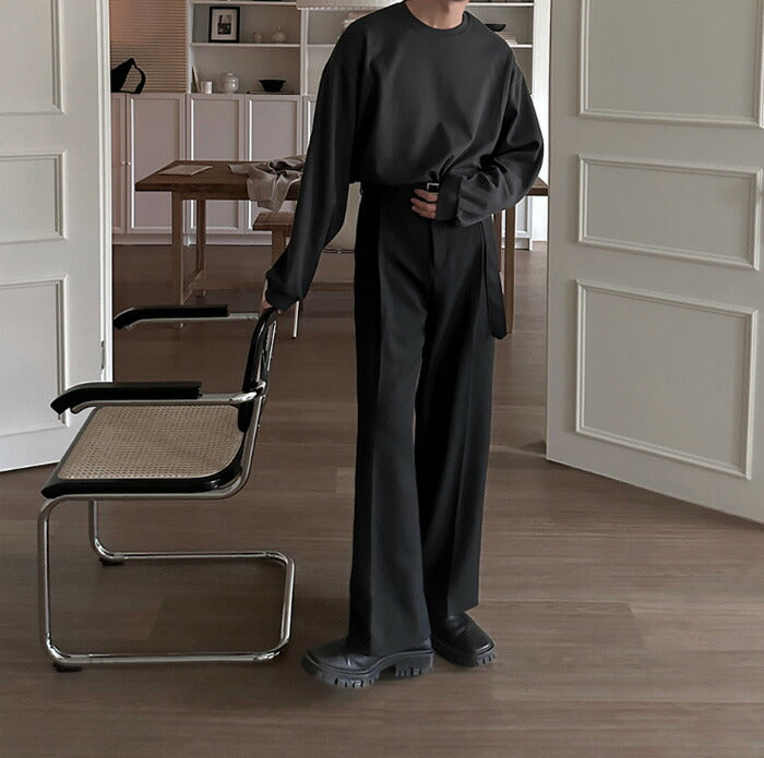 ASCLO(エジュクロ)Bell Rectangle Belt Wide Slacks