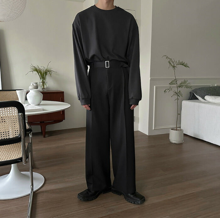 ASCLO(エジュクロ)Bell Rectangle Belt Wide Slacks