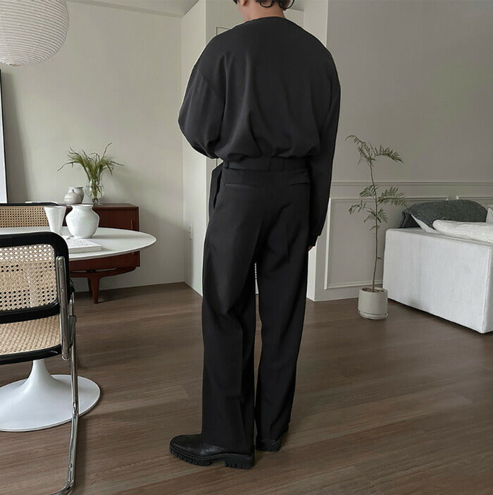 ASCLO(エジュクロ)Bell Rectangle Belt Wide Slacks