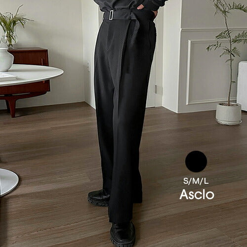 ASCLO(エジュクロ)Bell Rectangle Belt Wide Slacks
