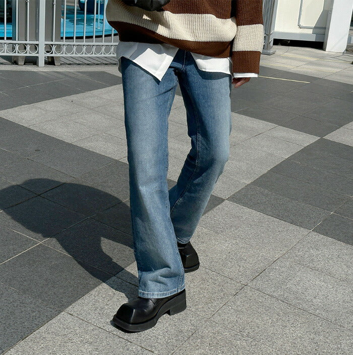 ASCLO(エジュクロ)+5cm Sand Brush Denim Pants
