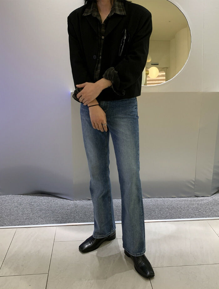 ASCLO(エジュクロ)+5cm Sand Brush Denim Pants