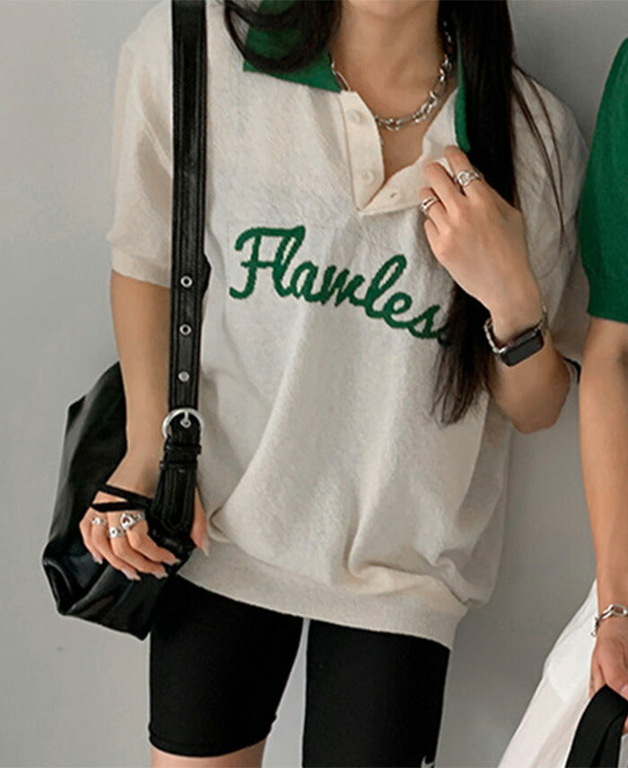 ASCLO(エジュクロ)ASCLO Flawless Bicolor Short Sleeve Knit