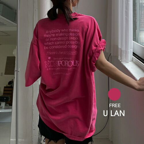 ULAN(ユーラン)(UNISEX) ノンピグメントオーバー半袖Tシャツ