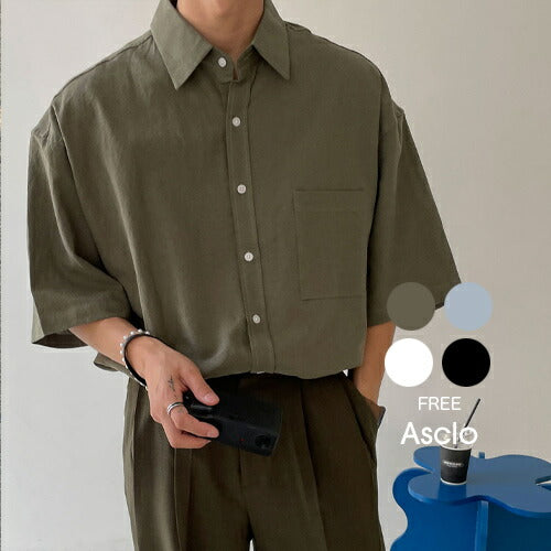 ASCLO(エジュクロ)ASCLO Overfit Linen Half Shirt (4color)
