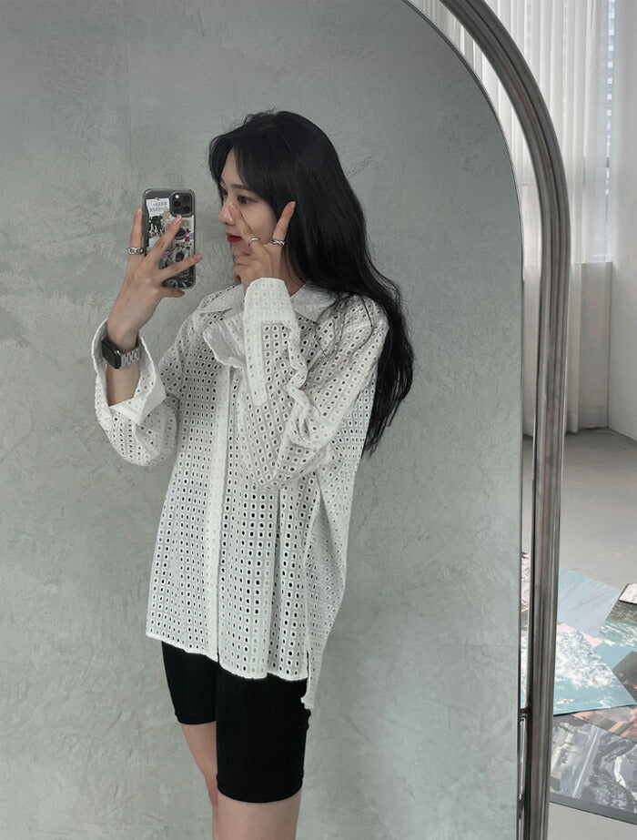 即納】ASCLO(エジュクロ)ASCLO Punching Square Shirt (2color) – 3rd