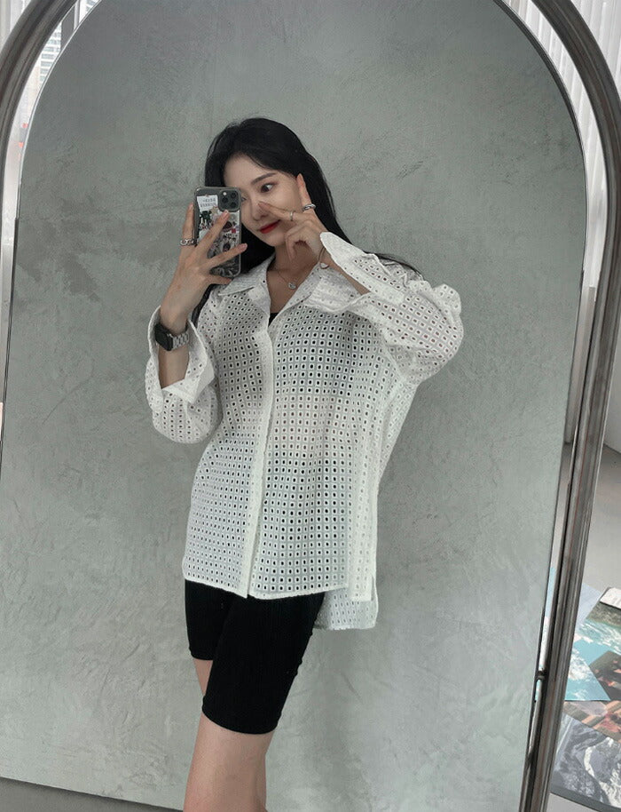 即納】ASCLO(エジュクロ)ASCLO Punching Square Shirt (2color) – 3rd