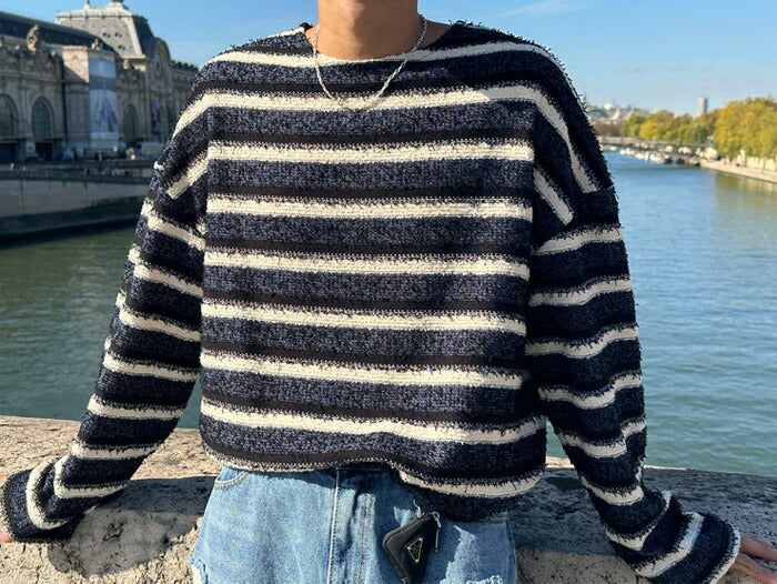 ASCLO(エジュクロ)Mone Multi Border Over Knit