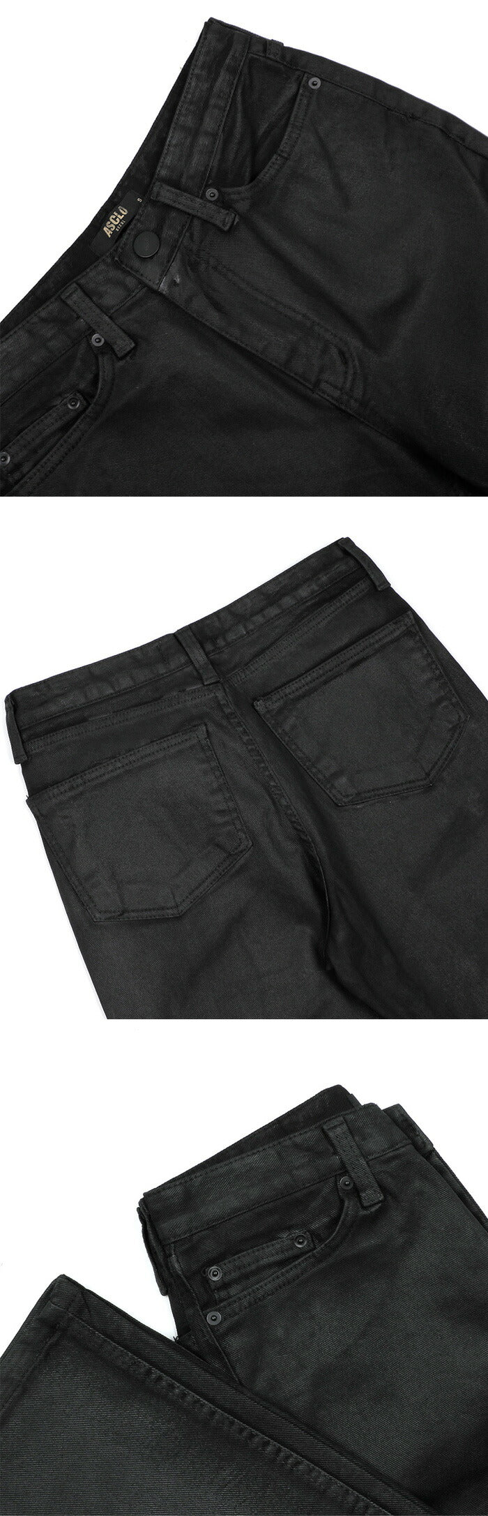 ASCLO(エジュクロ)[ASCLO MADE] ASCLO Dry Black Coating Jeans