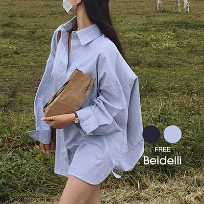 Beidelli(ベイデリ)[BELLIDE MADE] オックスフォードストライプシャツ