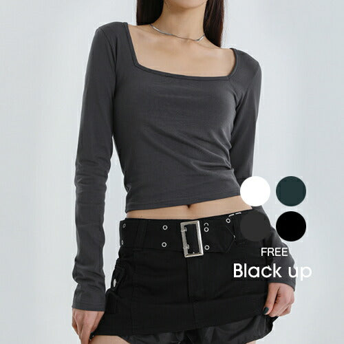 BLACK UP(ブラックアップ)レビリースクエアネックTシャツ