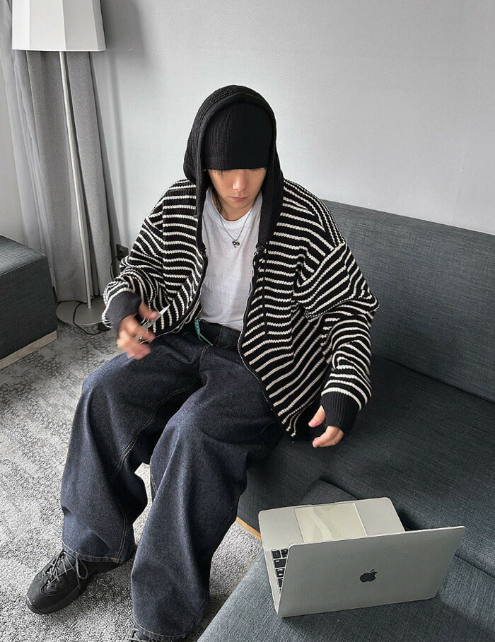 HOLY IN CODE(ホーリーインコード)No.0363 st KNIT hood warmer zip-up