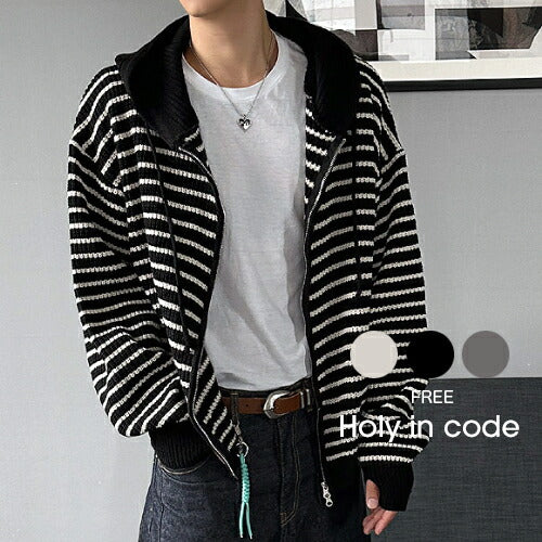 HOLY IN CODE(ホーリーインコード)No.0363 st KNIT hood warmer zip-up