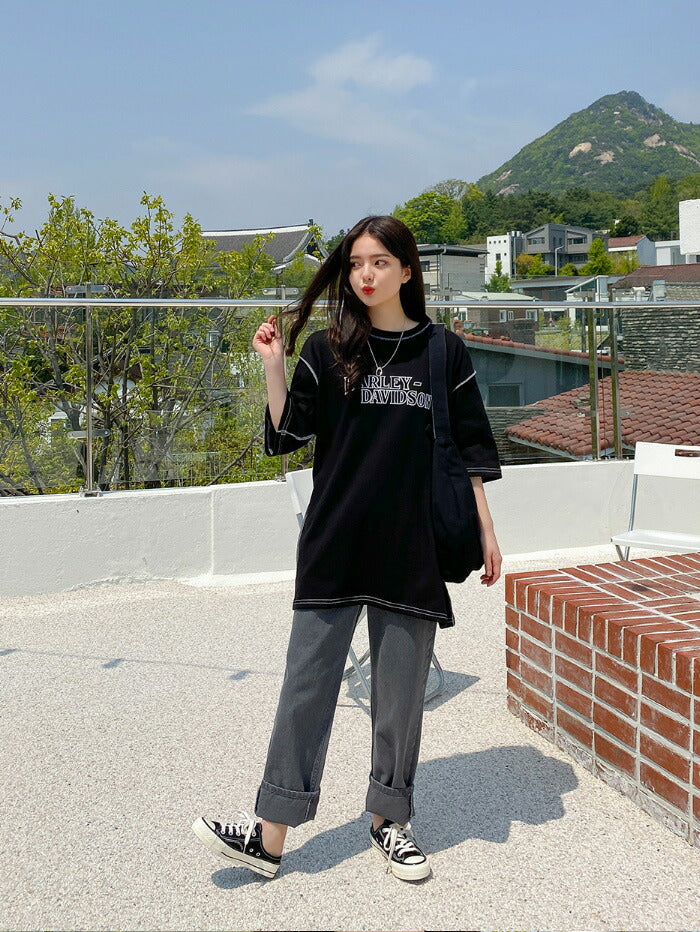★SONYUNARA(ソニョナラ)ステッチ半袖Tシャツ
