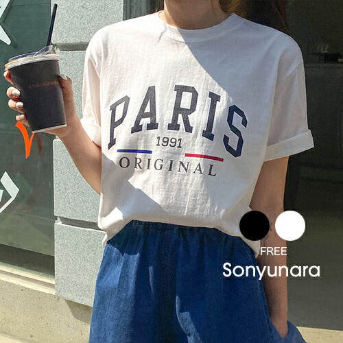 SONYUNARA(ソニョナラ)PARIS英文プリントTシャツ