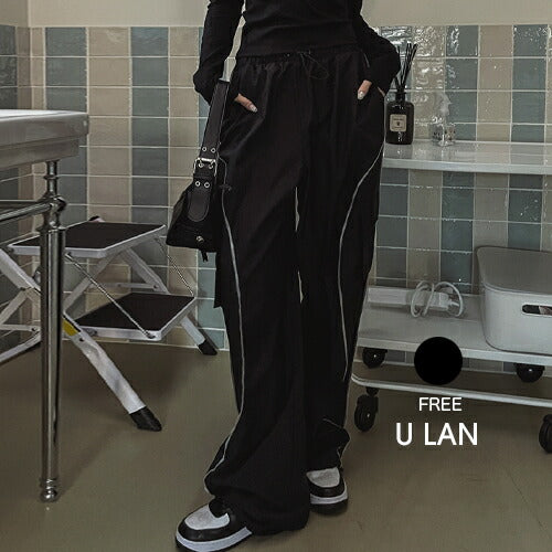 ULAN(ユーラン)(UNISEX) ホワイトラインナイロンパンツ